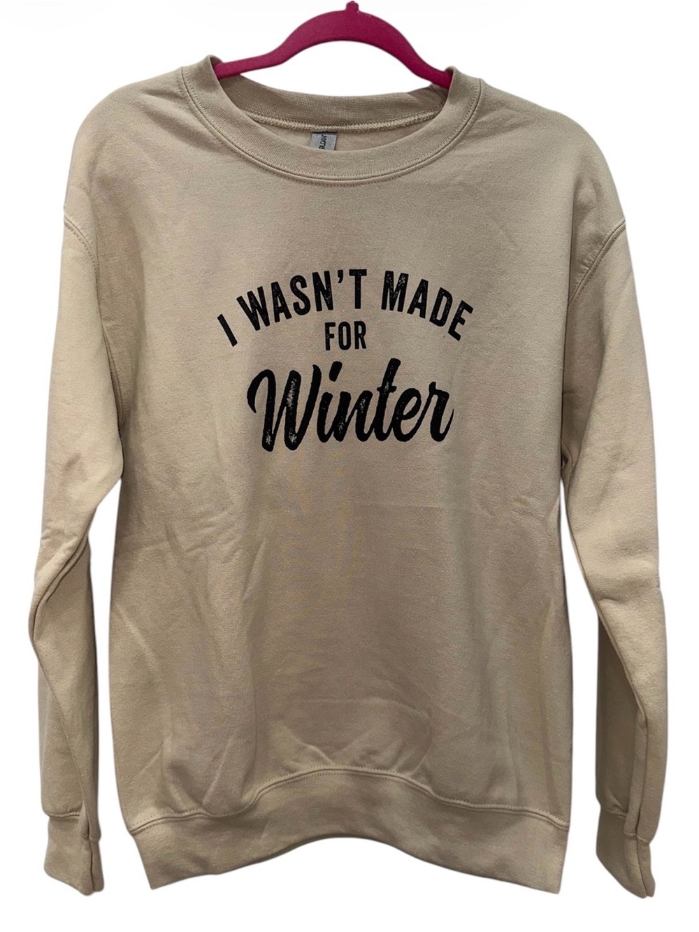 Beige "I Wasn't Made for Winter" Graphic Sweatshirt - Women